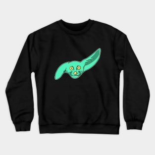 cute cyan fannec fox face cartoon Crewneck Sweatshirt